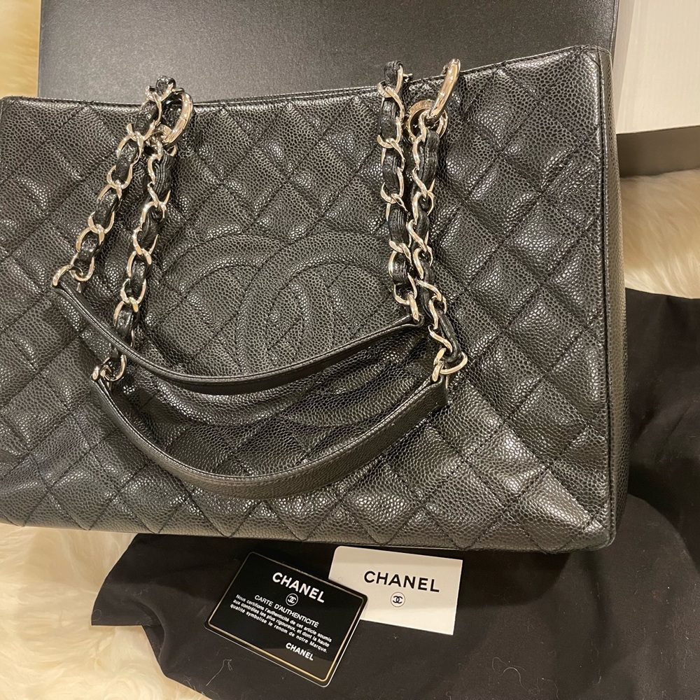 Authentic Chanel Black GST Caviar